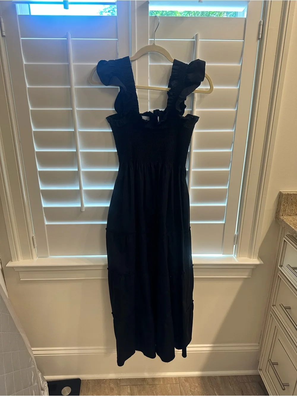 Hill House Black Smocked Nap Dress with Ruffle Trim - Picture 4 of 4